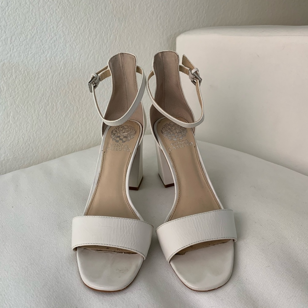 Vince Camuto Women’s White Block Heels, Size 7